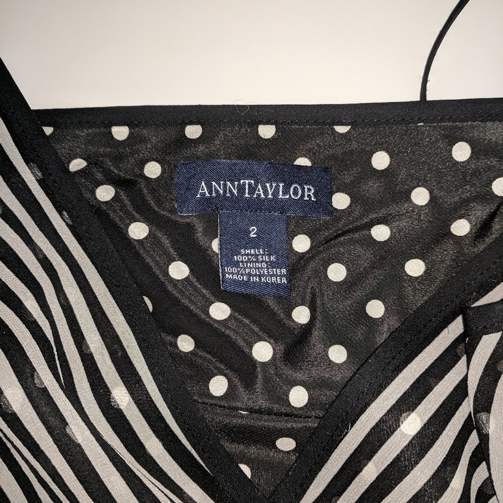 Ann Taylor | silk | Organza striped | size 2 | 💃 - Picture 4 of 8